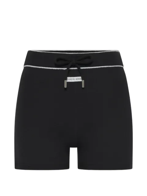 Marine Serre drawstring-fastening shorts