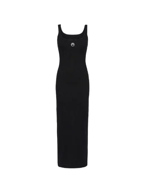 Marine Serre moon-logo ribbed jersey dress