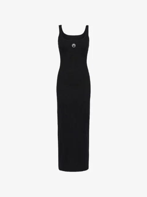 Marine Serre moon-logo ribbed jersey dress