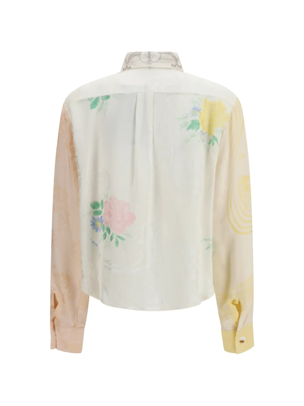 E.L.V DENIM Emilie blouse met bloemenprint en kraag Beige