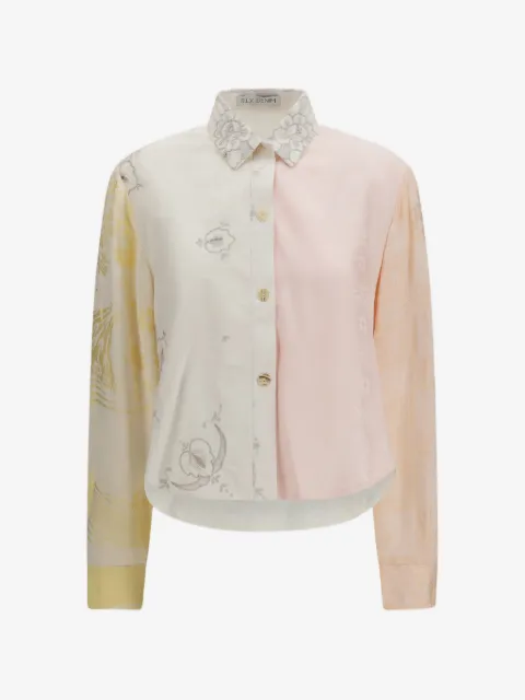 E.L.V DENIM camisa Emilie con cuello floral