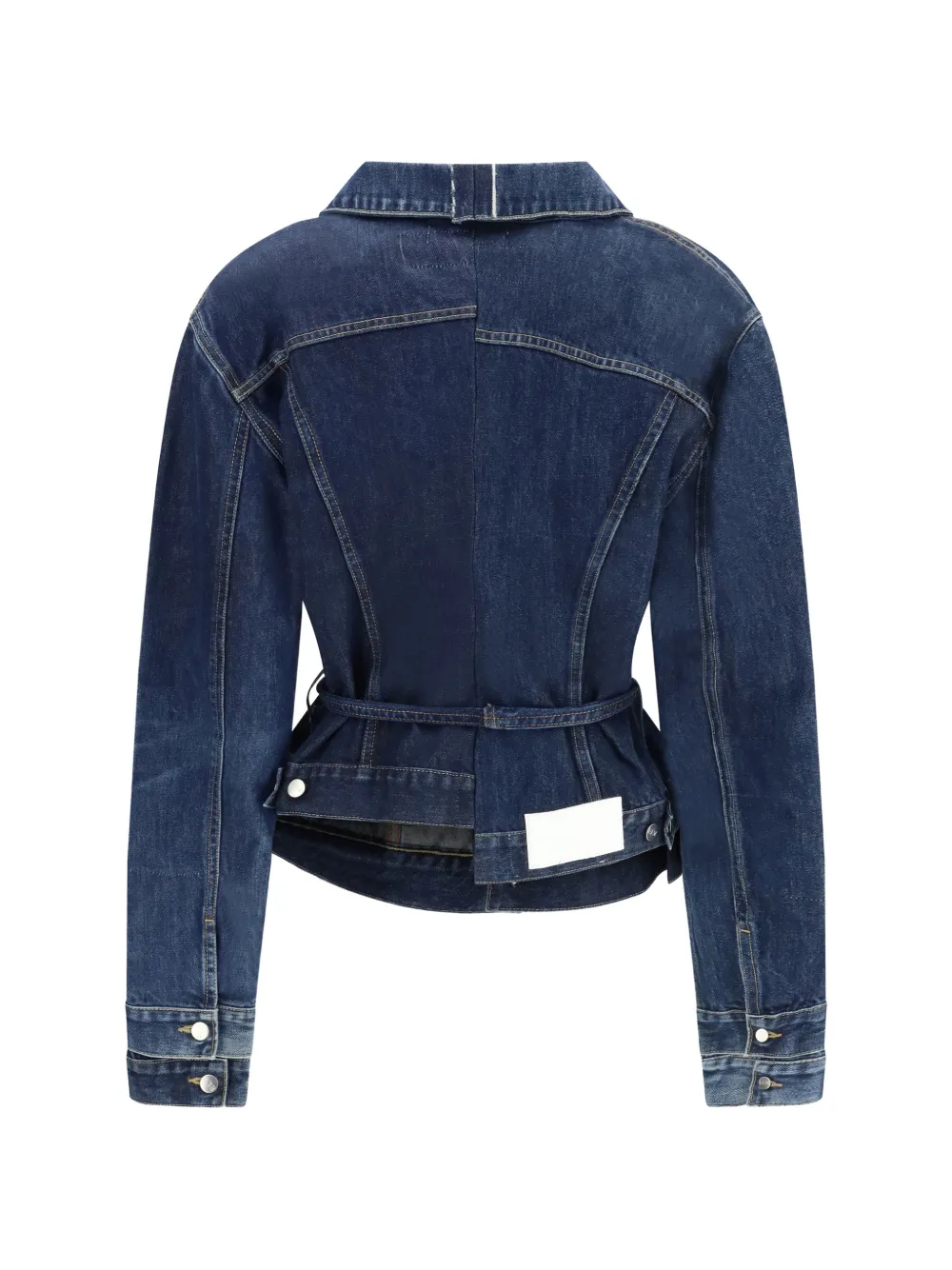  E.l.v Denim Belted Ridley Double Jacket - Blue 