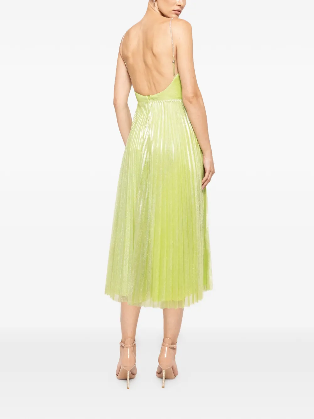Pleated Tulle Midi Dress