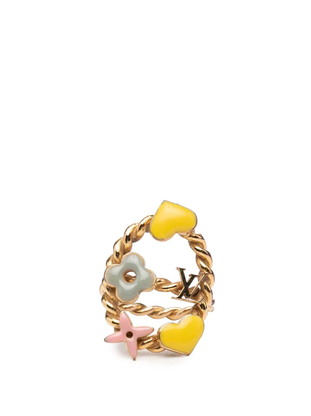 Louis Vuitton Pre-Owned Anello Sweet Monogram placcato oro con dettagli in smalto XX secolo