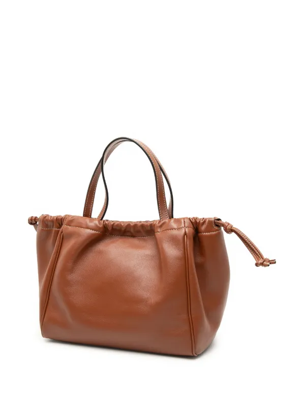 CELINE ブラウンレザードラムバッグ Celine Pre-Owned 2023 Small Calfskin Cuir Triomphe Cabas