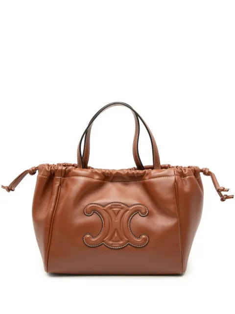 Celine Pre-Owned 2023 Small Calfskin Cuir Triomphe Cabas Drawstring satchel