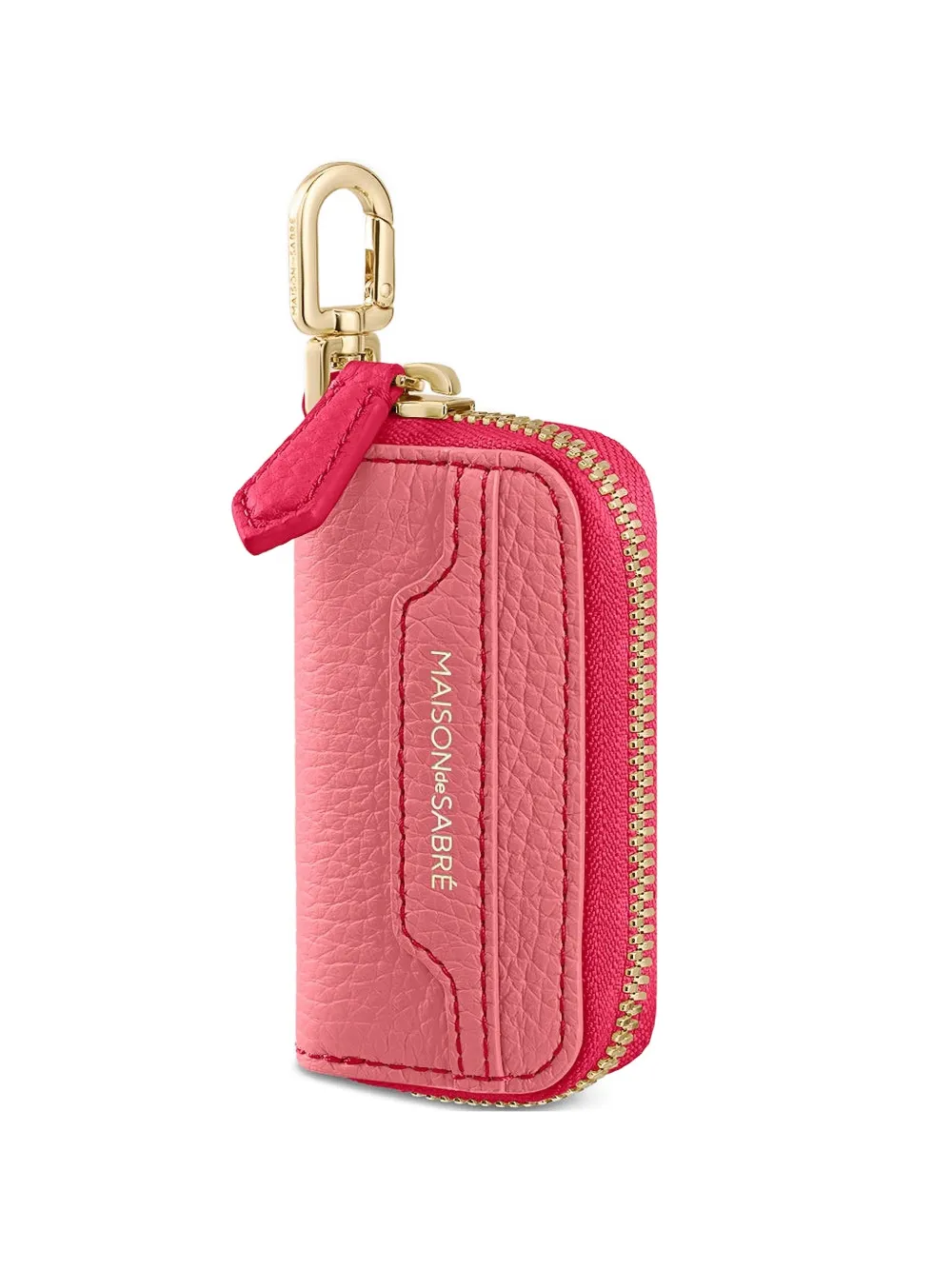 Maison De Sabre Sigmoid Zipped Key Case Charm In Pink