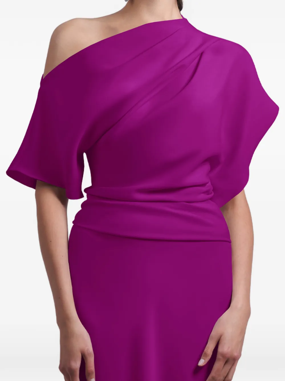 Gemy Maalouf Asymmetrische gedrapeerde maxi-jurk Paars