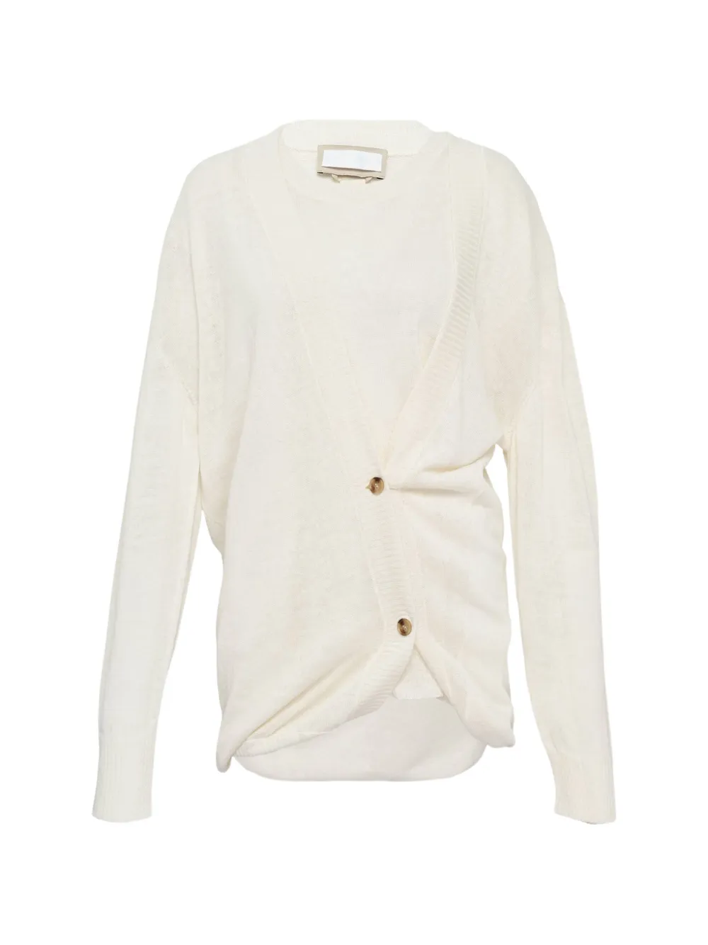 LITKOVSKA asymmetrical-button-up cardigan - Toni neutri