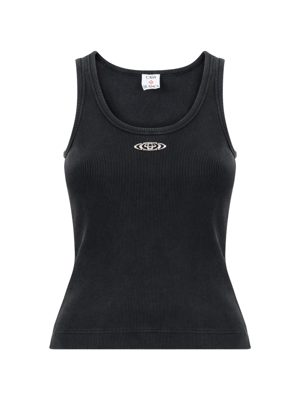 Casablanca ribbed logo tank top - Nero