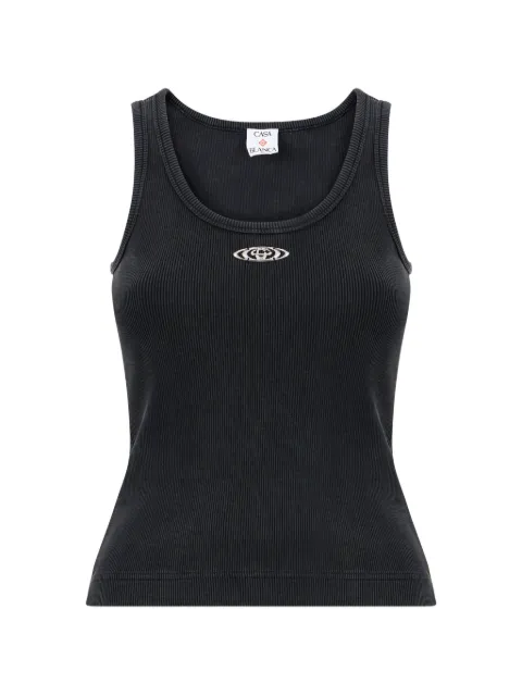 Casablanca ribbed logo tank top