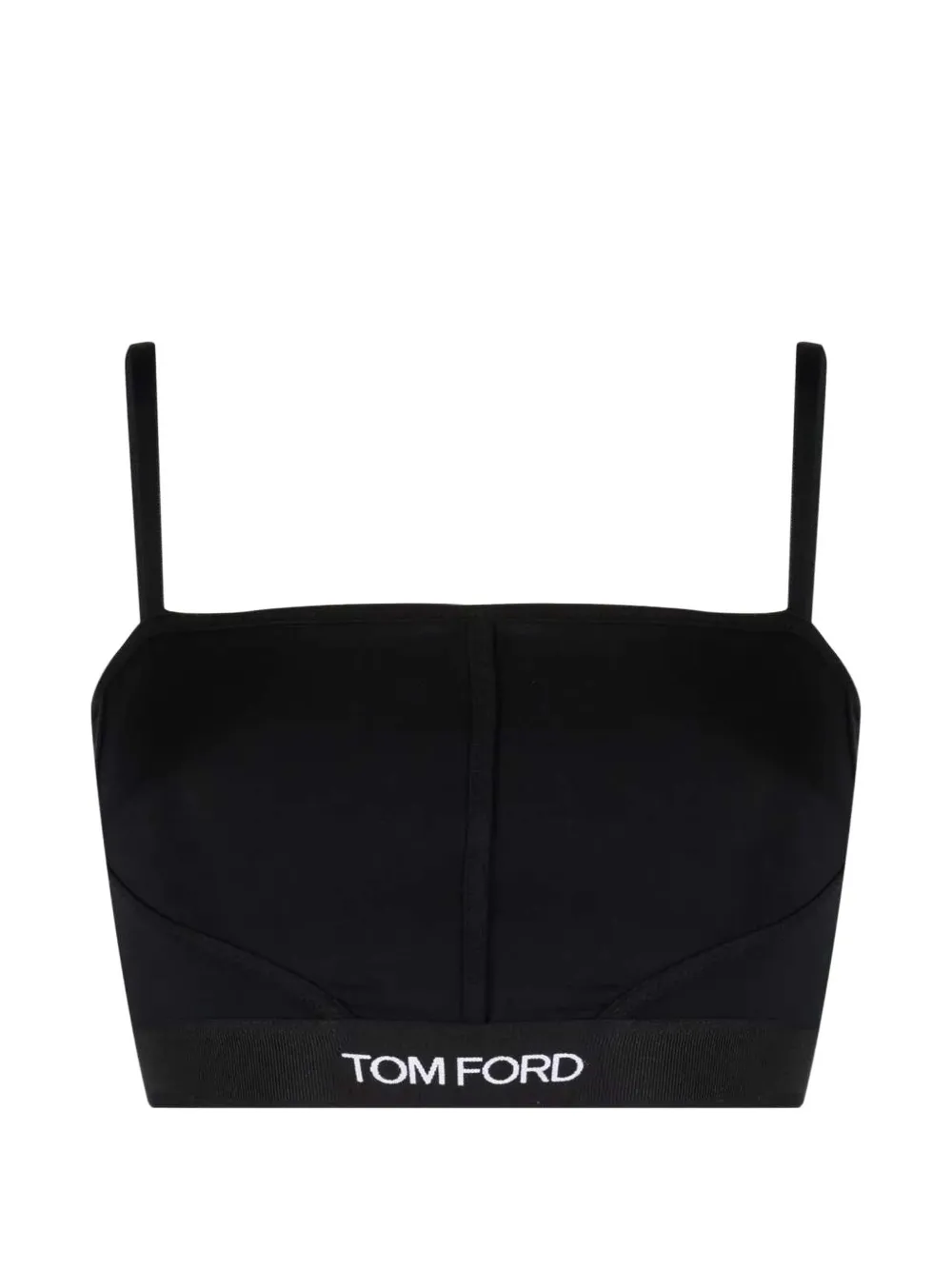 TOM FORD logo-band square-neck bra - Nero