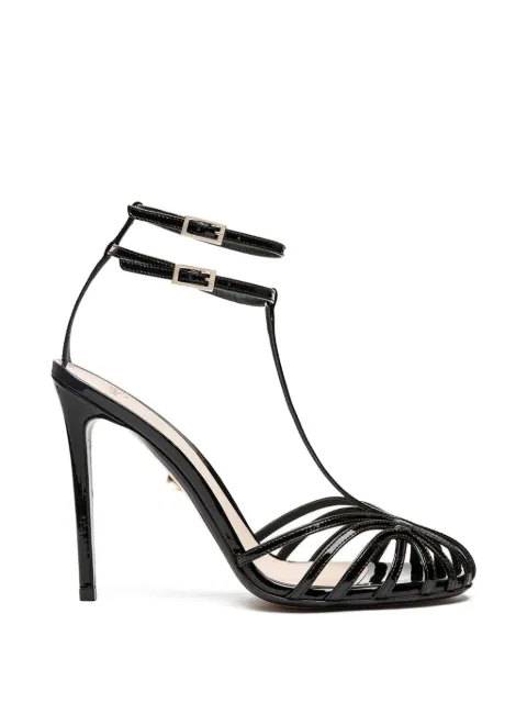 Alevì t-strap patent leather sandals