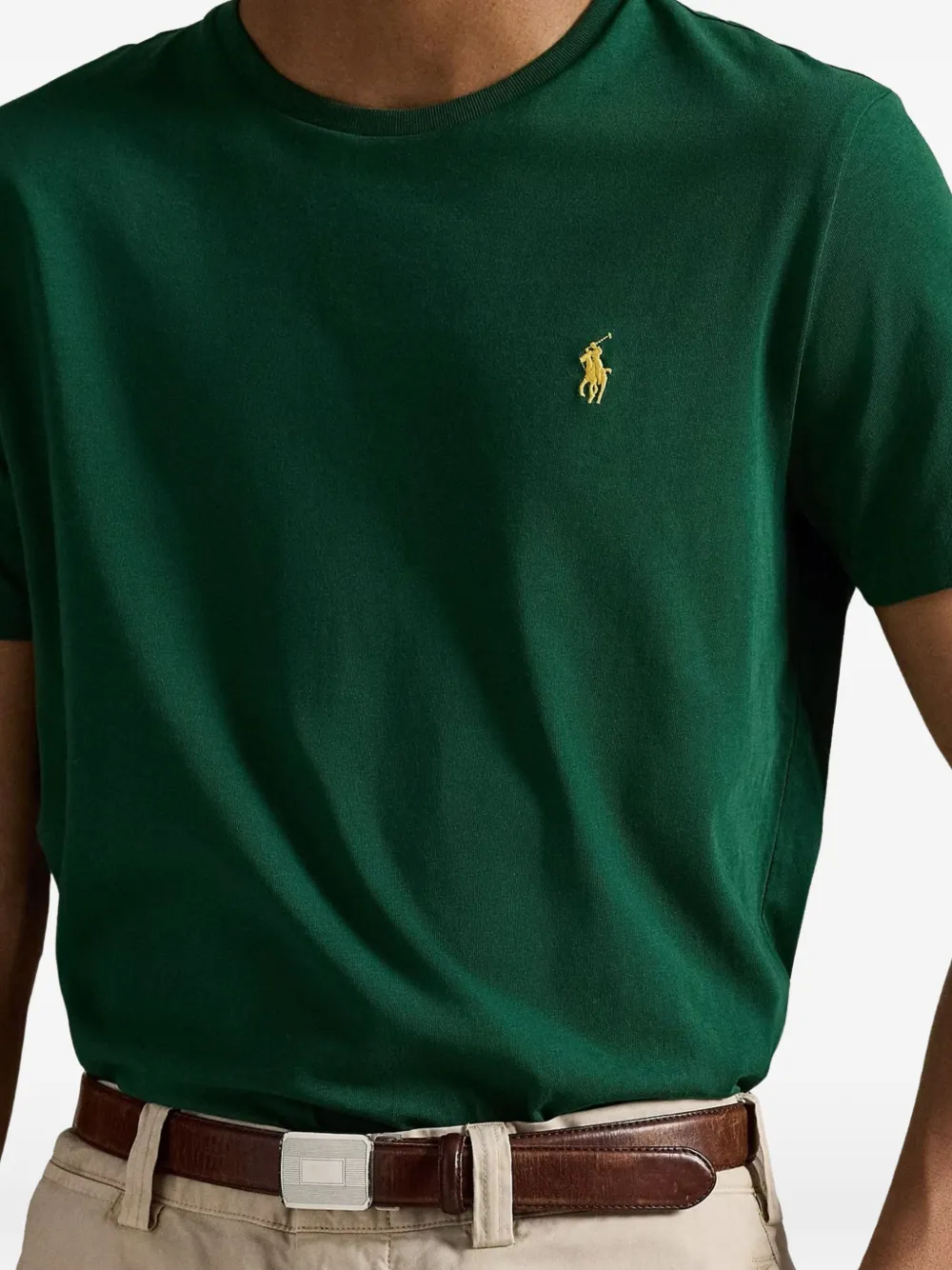 Polo Ralph Lauren Katoenen T-shirt met geborduurd logo en ronde hals Groen