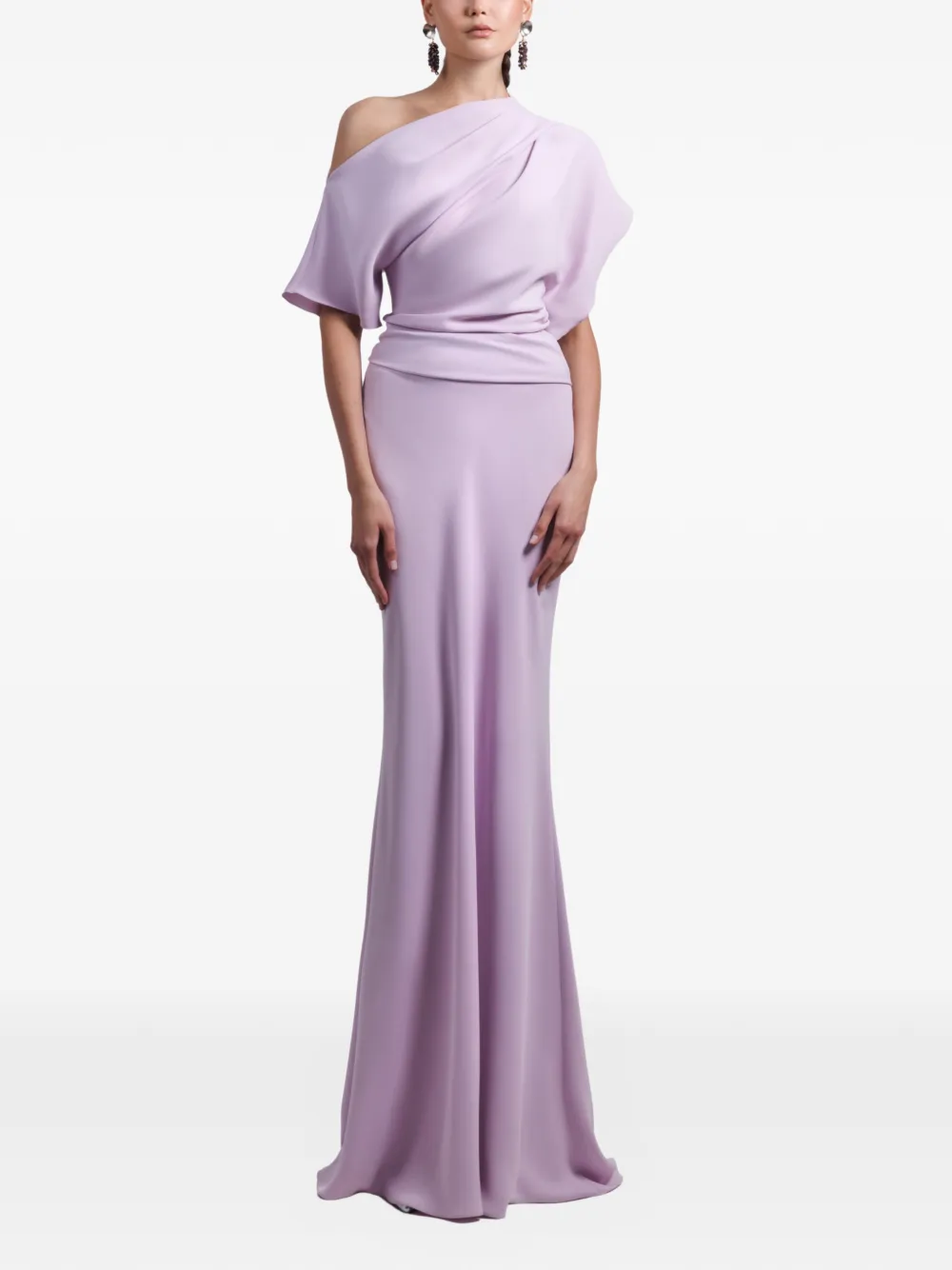 Gemy Maalouf Abito lungo asimmetrico drappeggiato - Viola