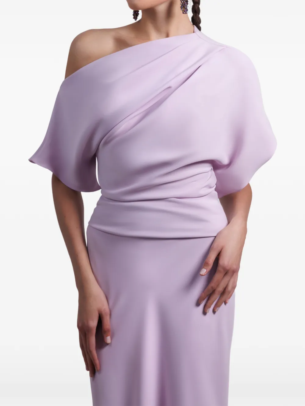 Gemy Maalouf Asymmetrische gedrapeerde maxi-jurk Paars