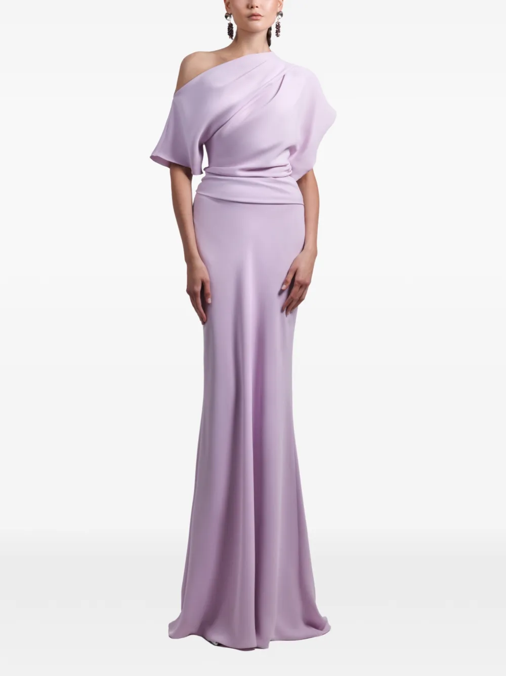 Gemy Maalouf Asymmetrische gedrapeerde maxi-jurk Paars