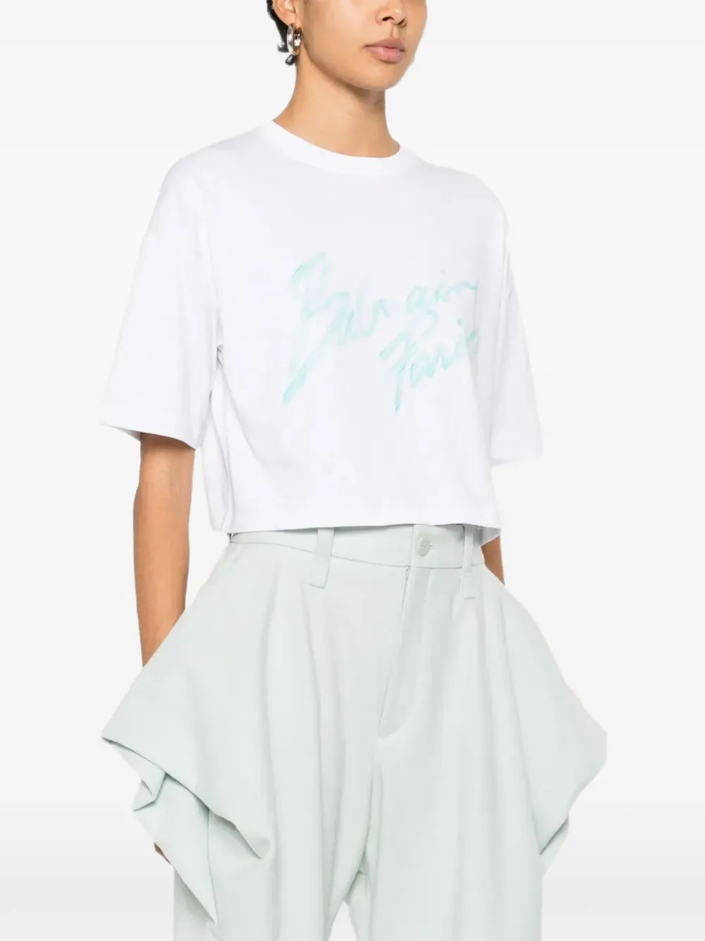 Balmain cropped-lenght T-shirt - Bianco