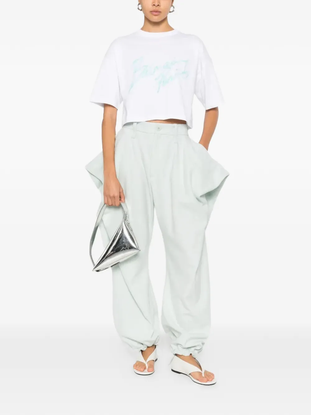  Balmain Cropped-lenght T-shirt - White 