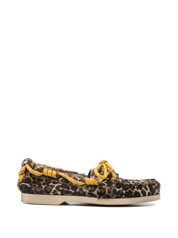 Golden Goose Cruise Loafers in Leopard-print Pony Skin in Brown