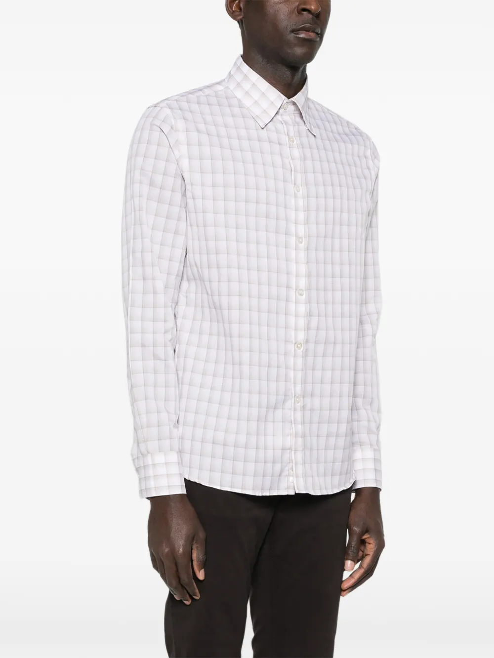  Canali Checked Shirt - White 