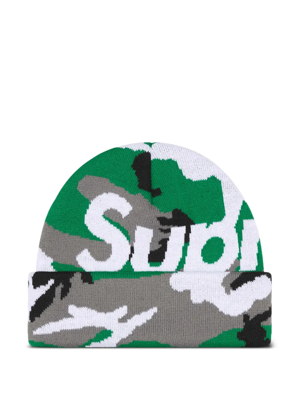 Supreme camouflage logo beanie hat - Verde