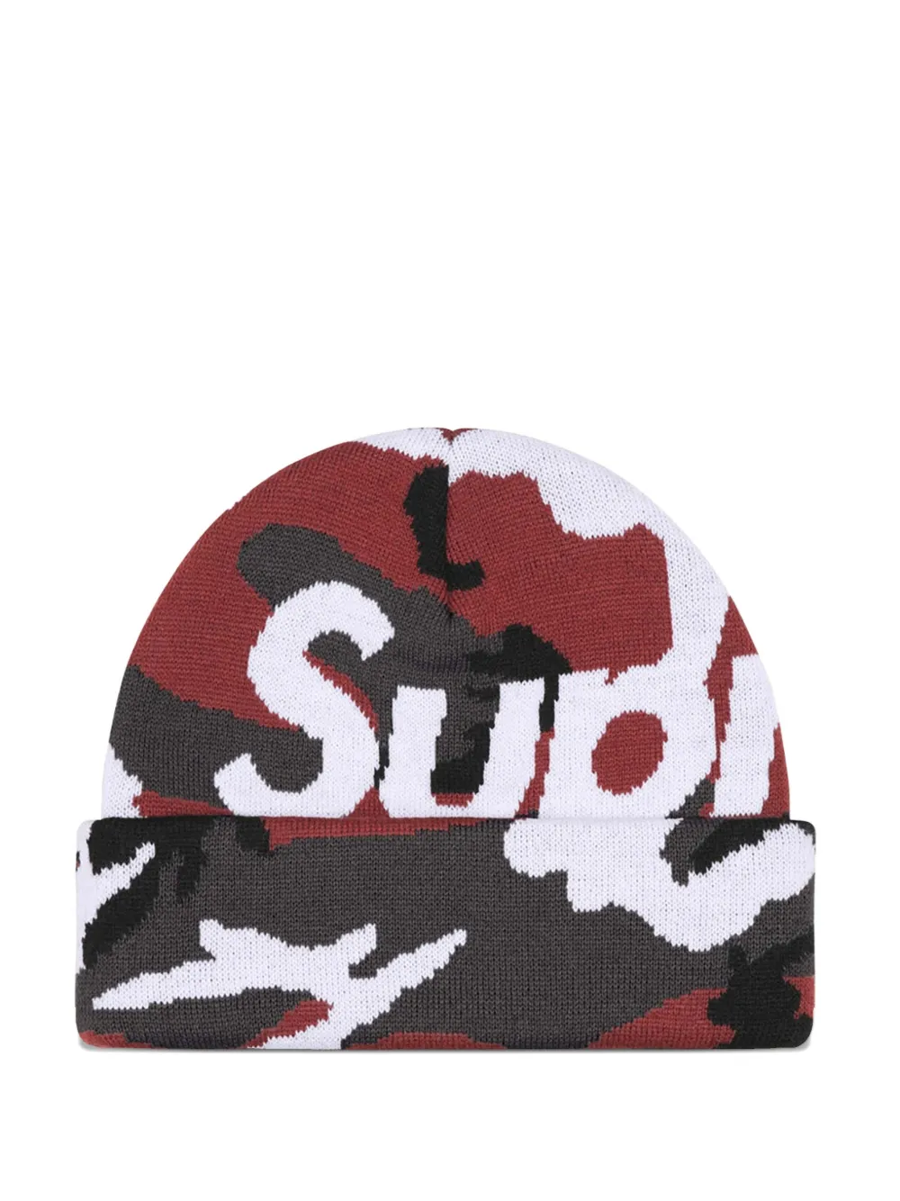 Supreme camouflage-paattern beanie hat - Rosso