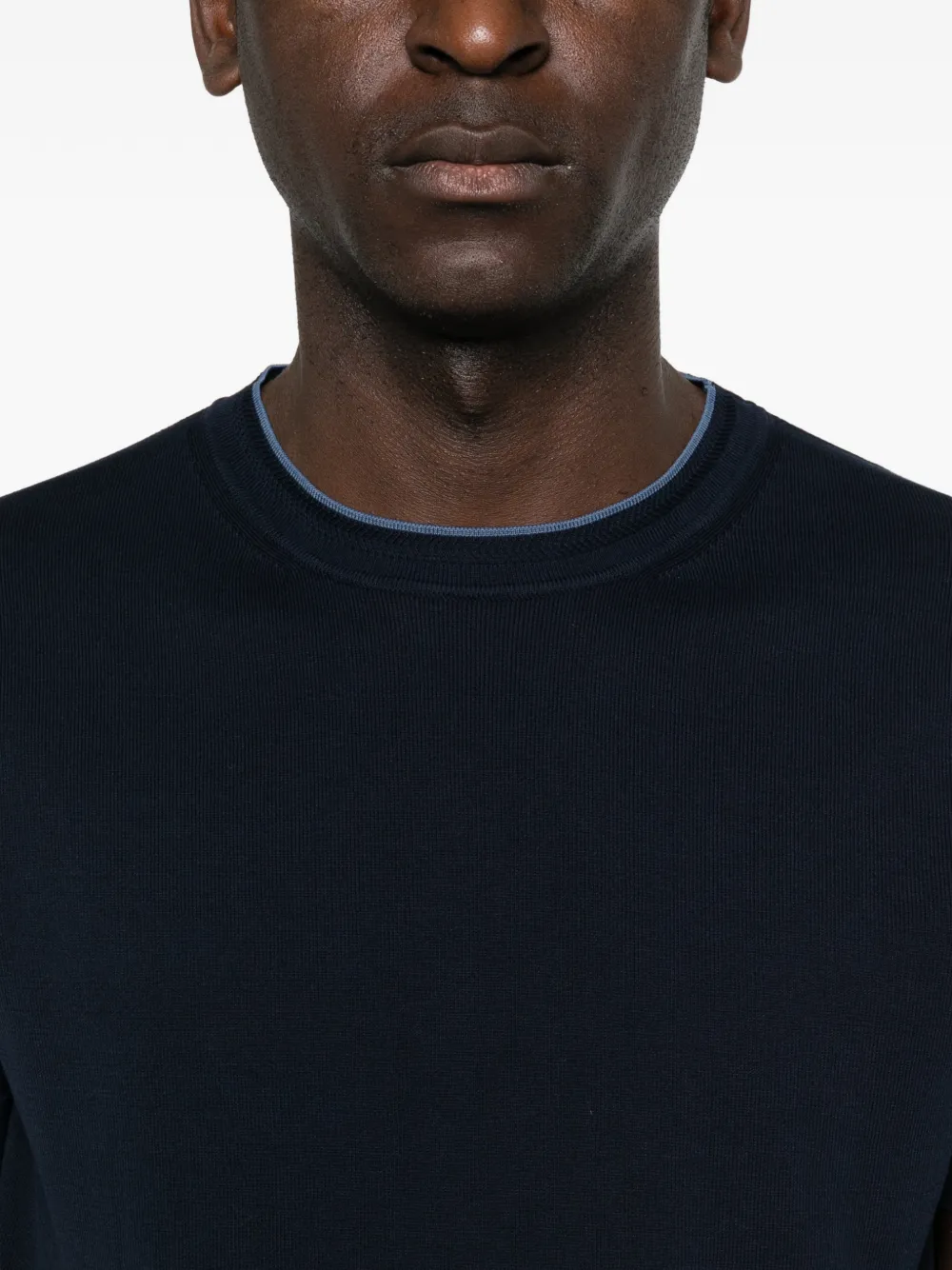 Canali T-shirt met ronde hals Blauw