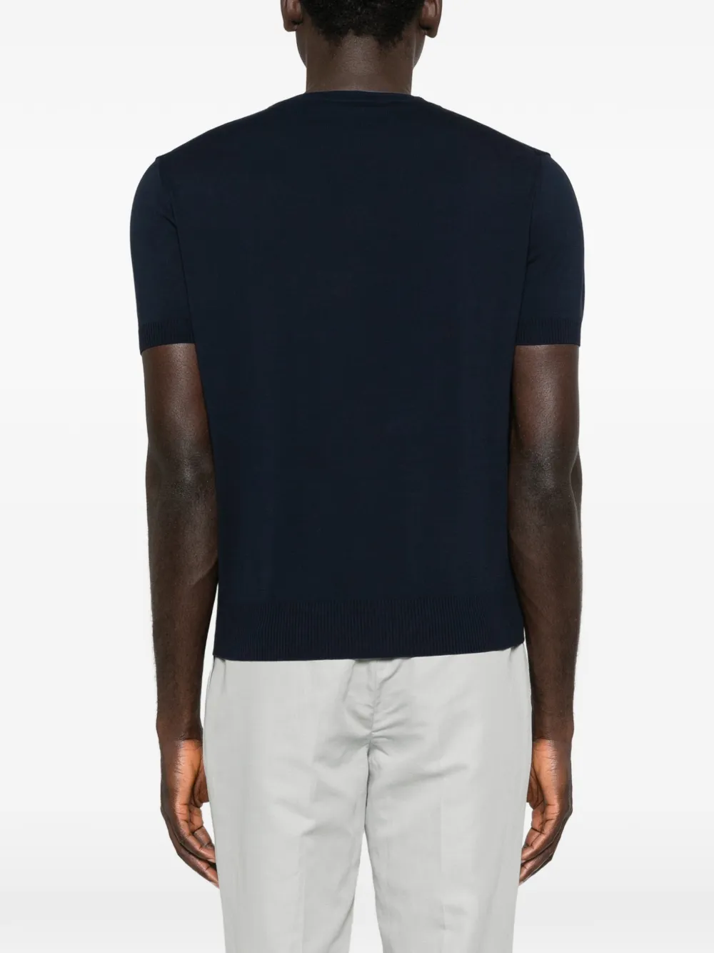 Canali T-shirt met ronde hals Blauw