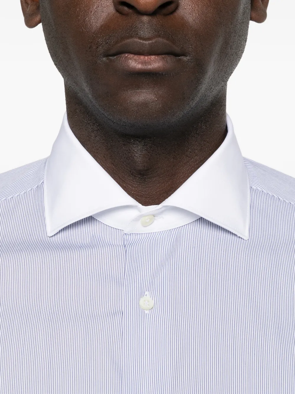 Canali Gestreept overhemd Blauw
