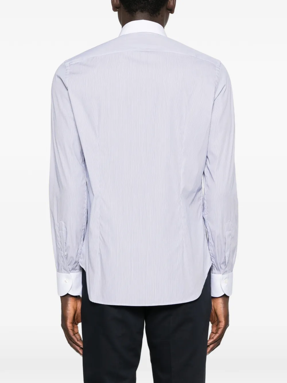 Canali Gestreept overhemd Blauw