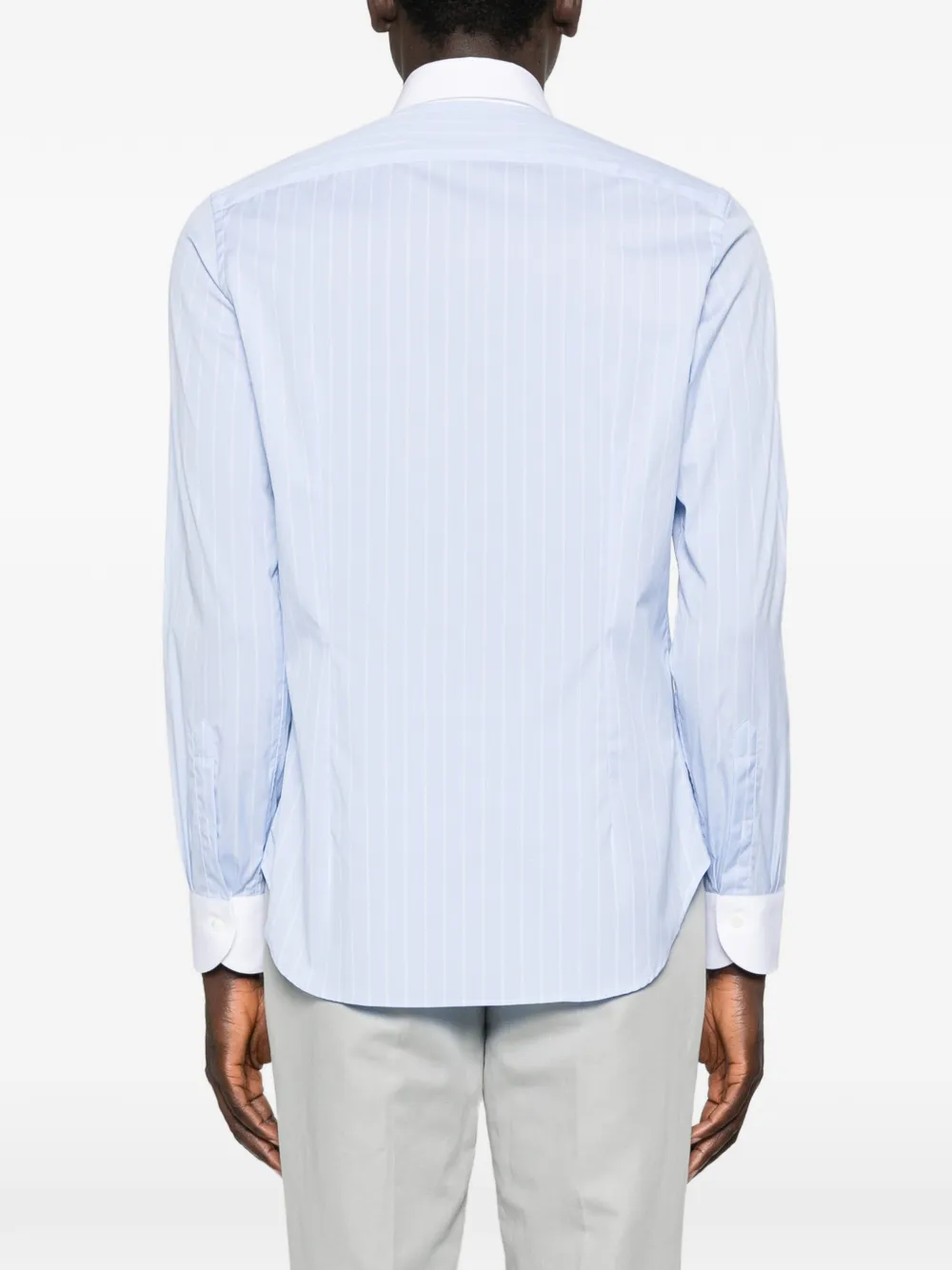 Canali Gestreept overhemd Blauw