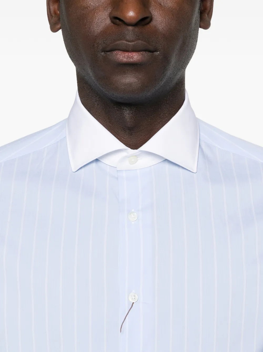 Canali Gestreept overhemd Blauw