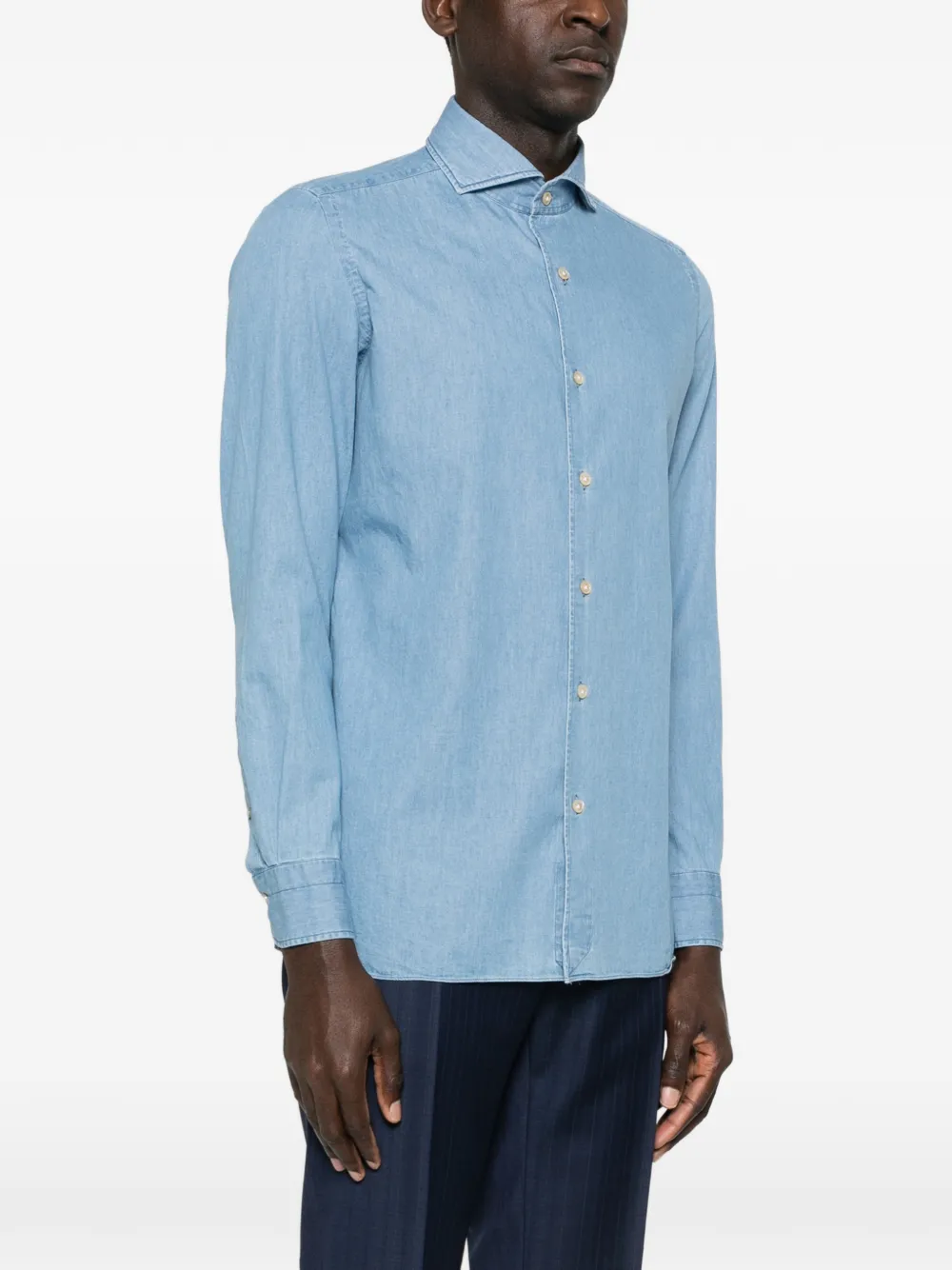  Borrelli Camisa Con Botones - Azul 