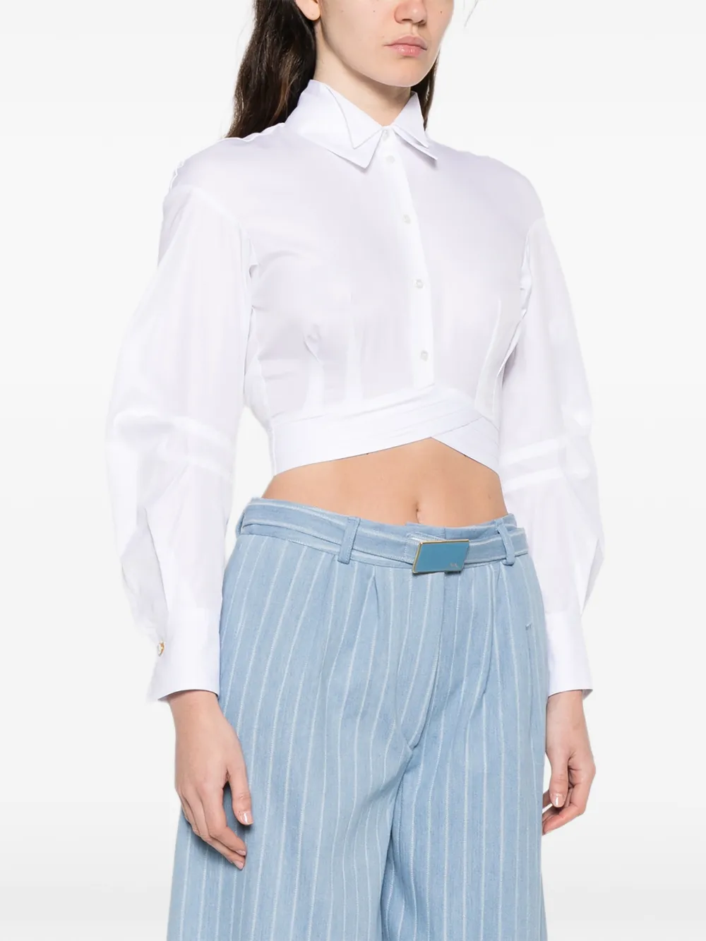 Elisabetta Franchi Top met gekruiste bandjes Wit