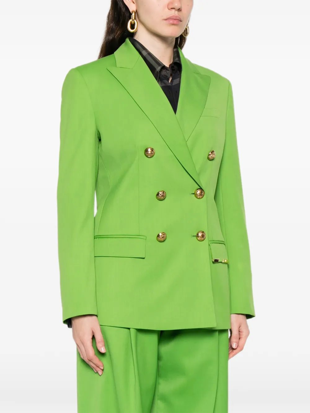  Elisabetta Franchi Double-breasted Buttoned Jacket - Green 