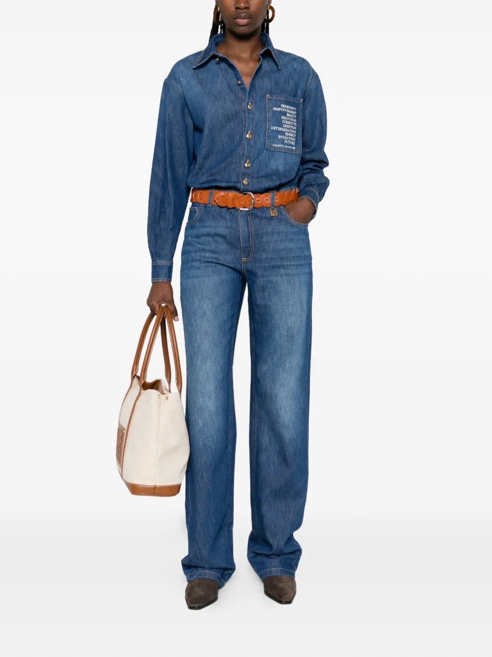  Elisabetta Franchi Button-up Jumpsuit - Blue 