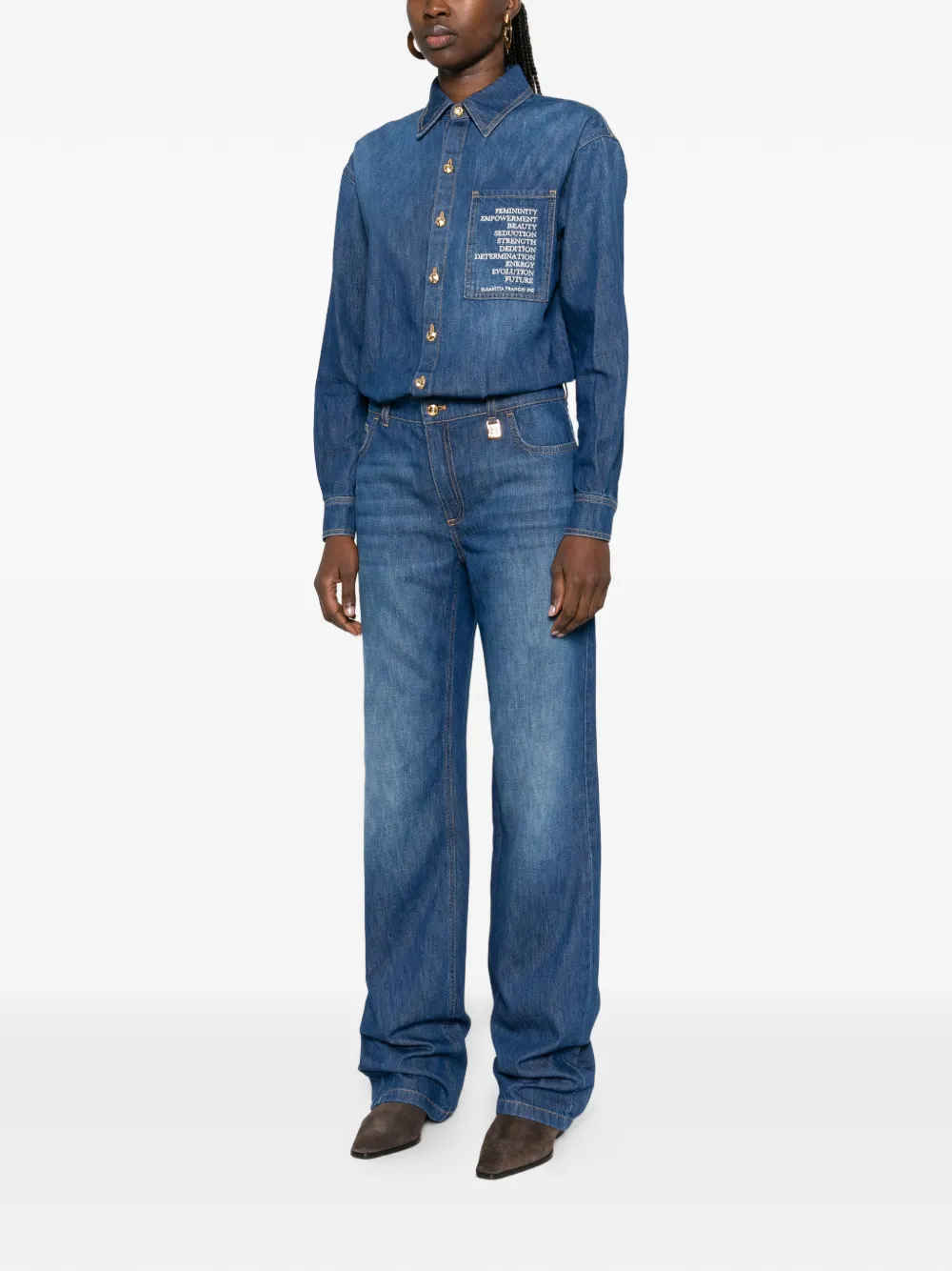  Elisabetta Franchi Button-up Jumpsuit - Blue 