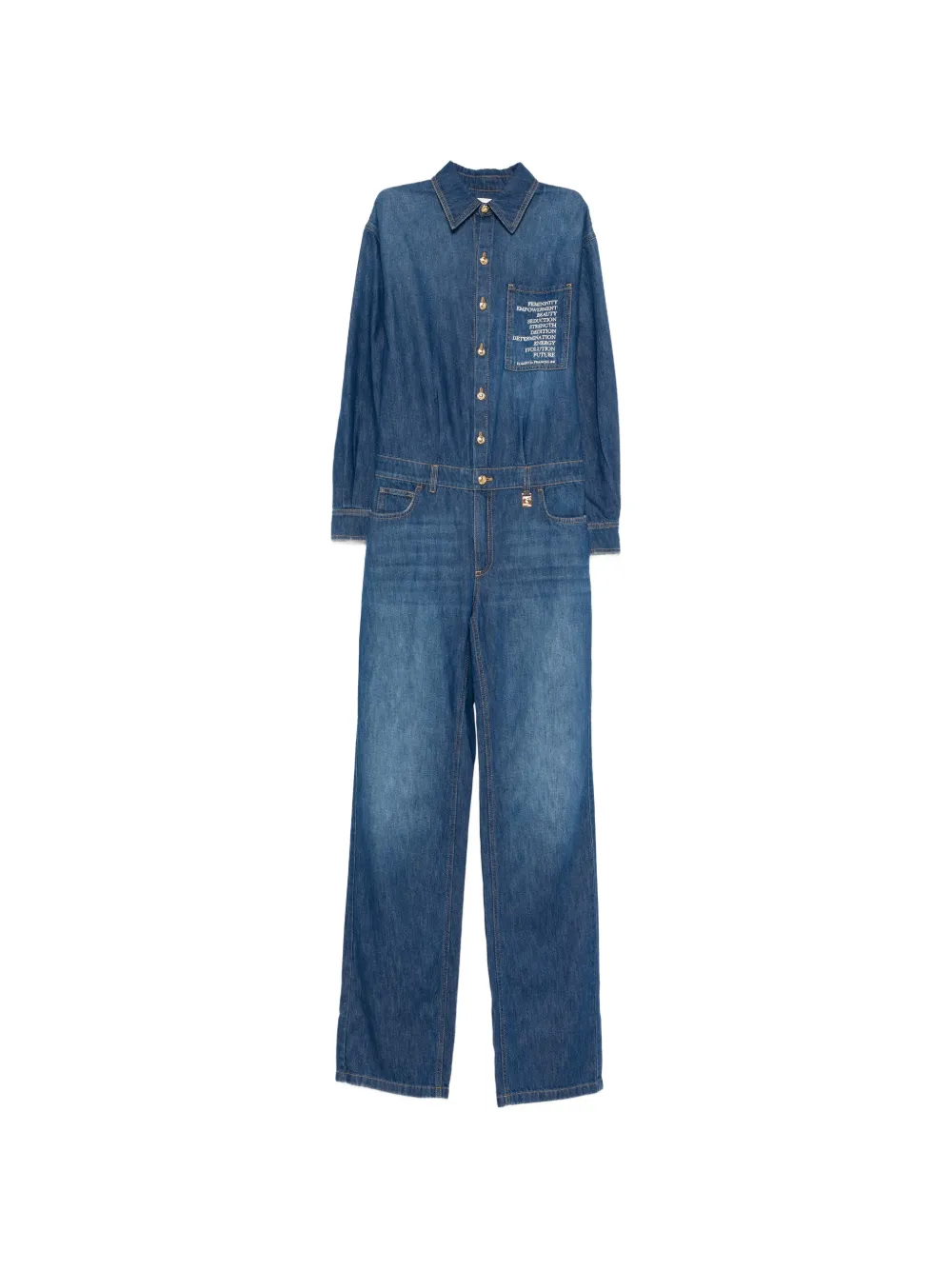 Elisabetta Franchi button-up jumpsuit - Blu