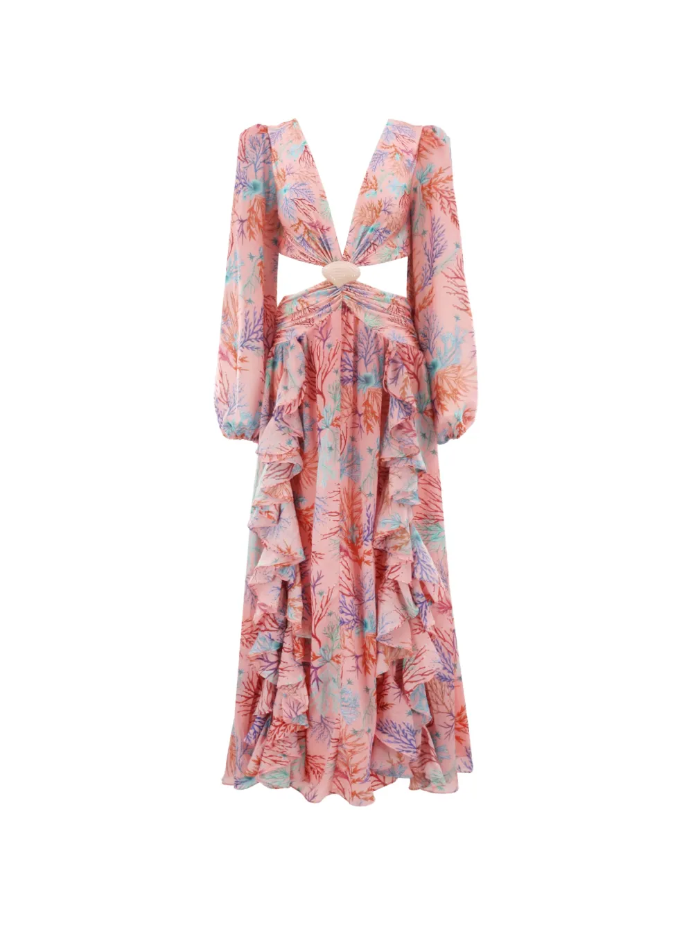 PatBO cut-out ruffled beach dress - Rosa