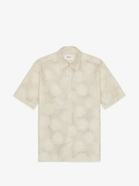 NN07 floral-embroidered short-sleeve shirt