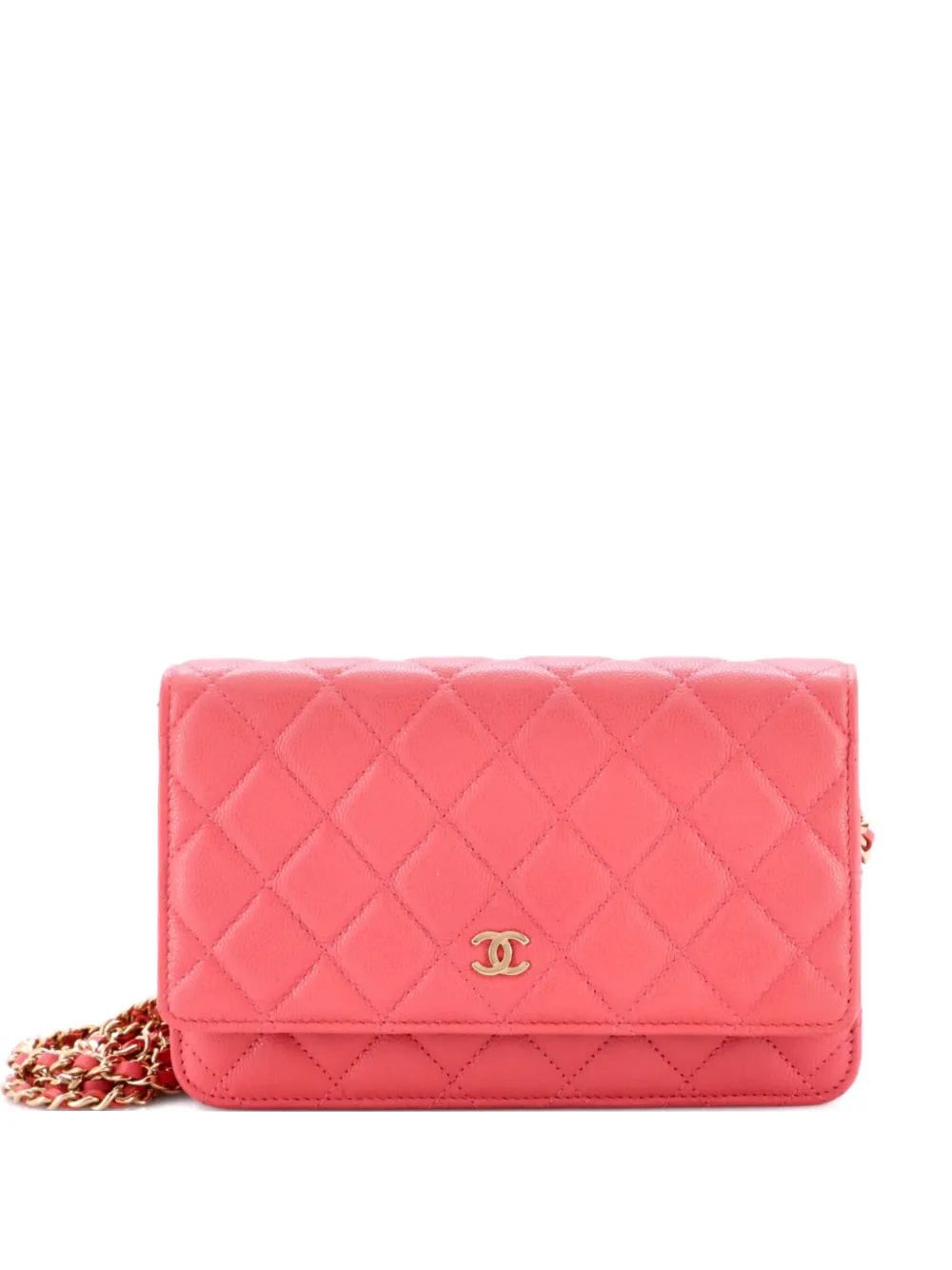CHANEL Pre-Owned Wallet on Chain Quilted Caviar crossbody bag - Rosa