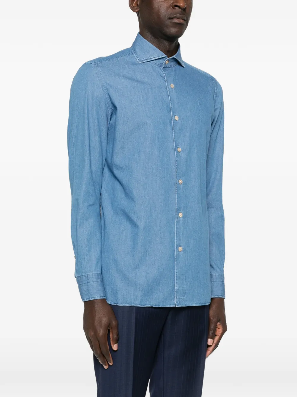  Borrelli Camisa De Manga Larga - Azul 
