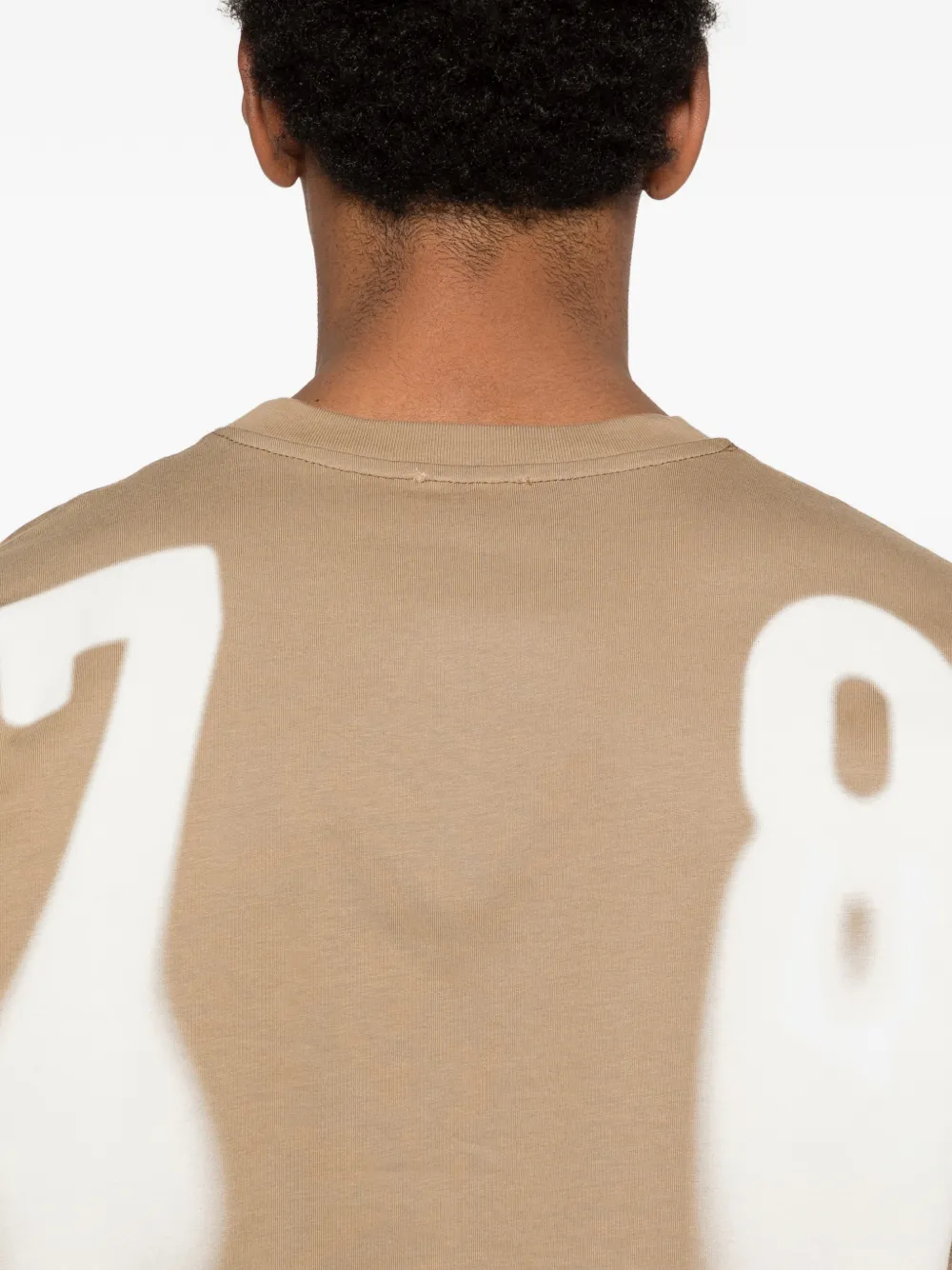 Diesel T-Adjust-V2 T-shirt met logodetail Beige