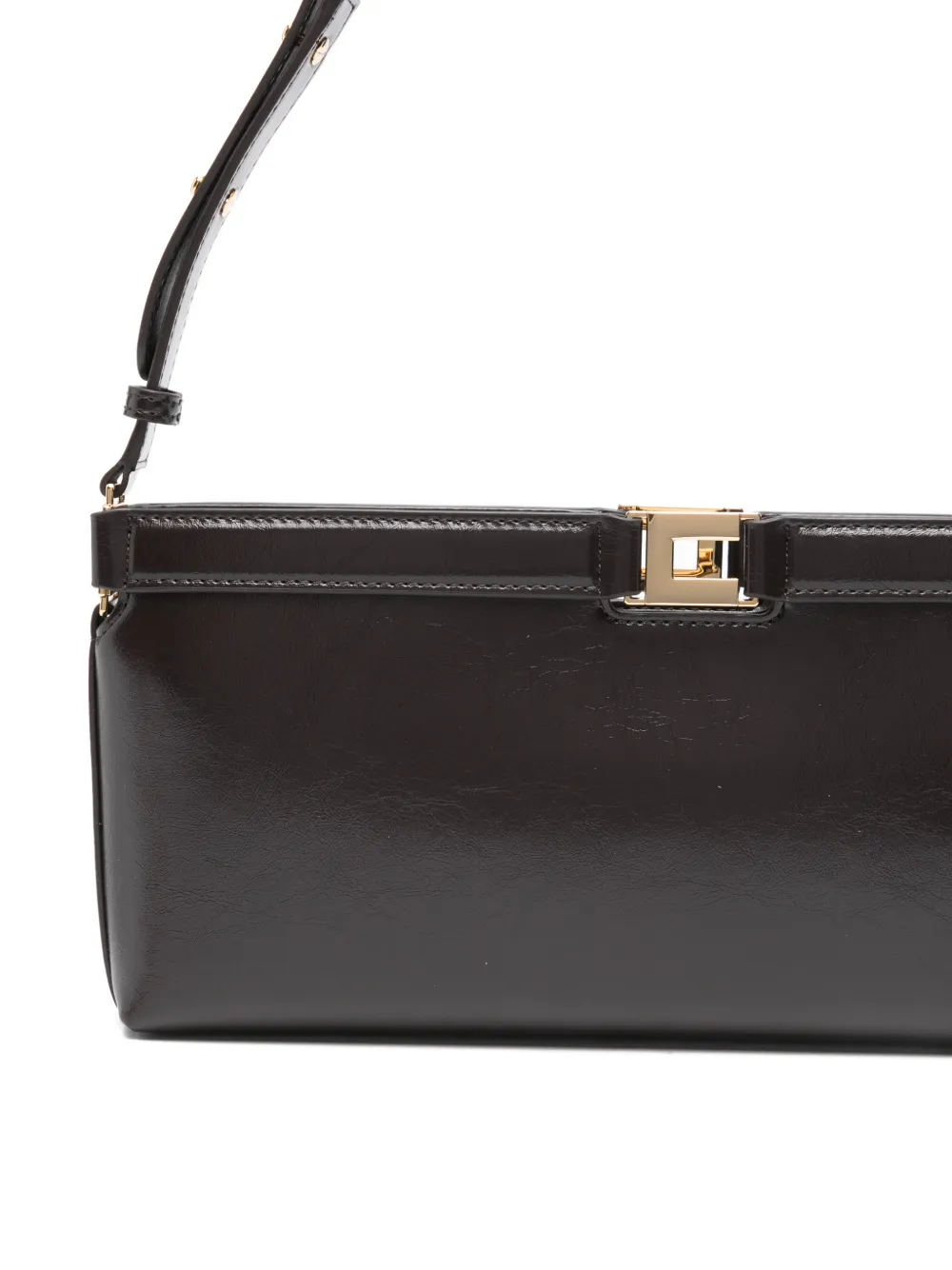Elisabetta Franchi Schoudertas met rits Bruin