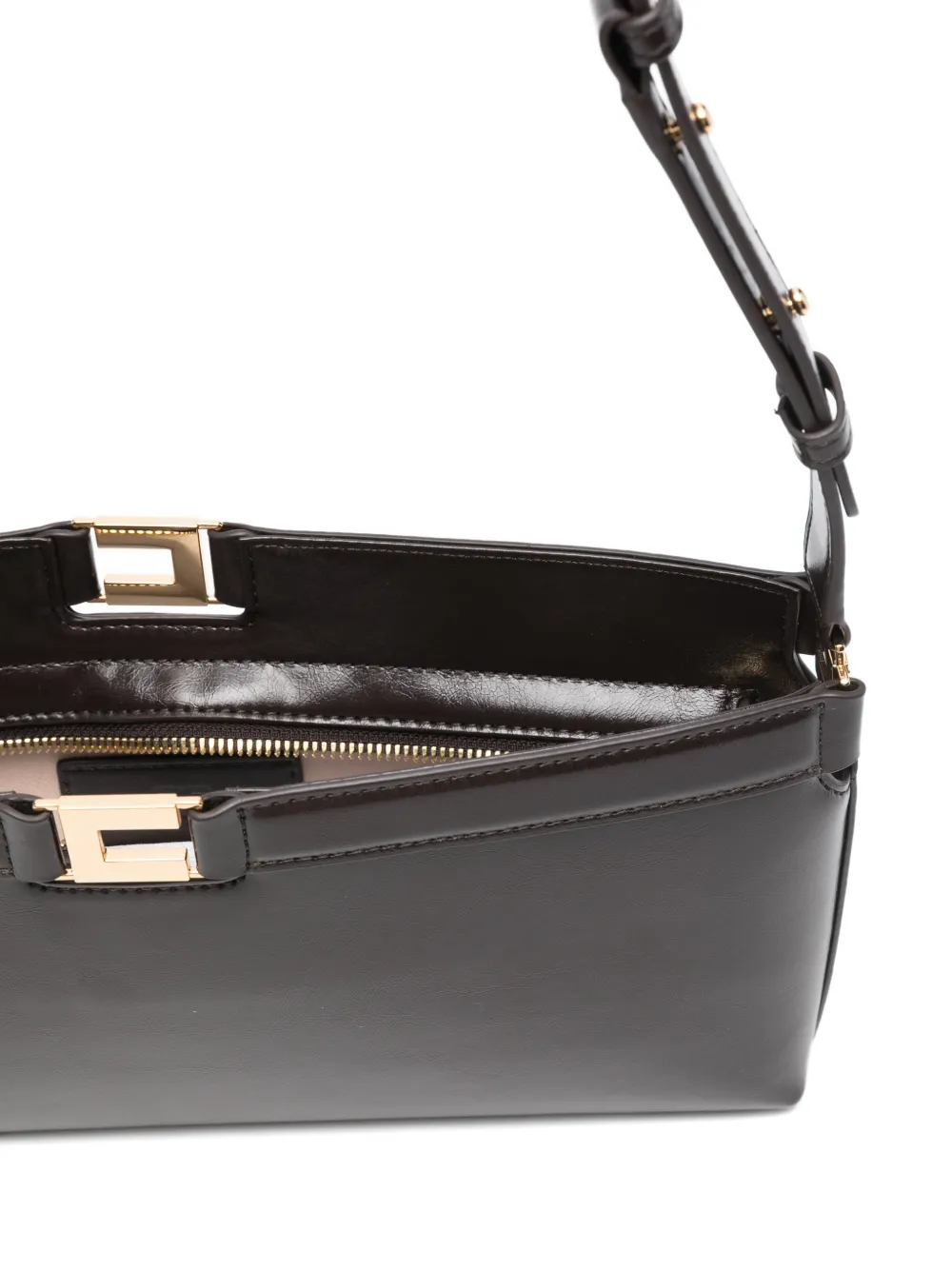 Elisabetta Franchi Schoudertas met rits Bruin