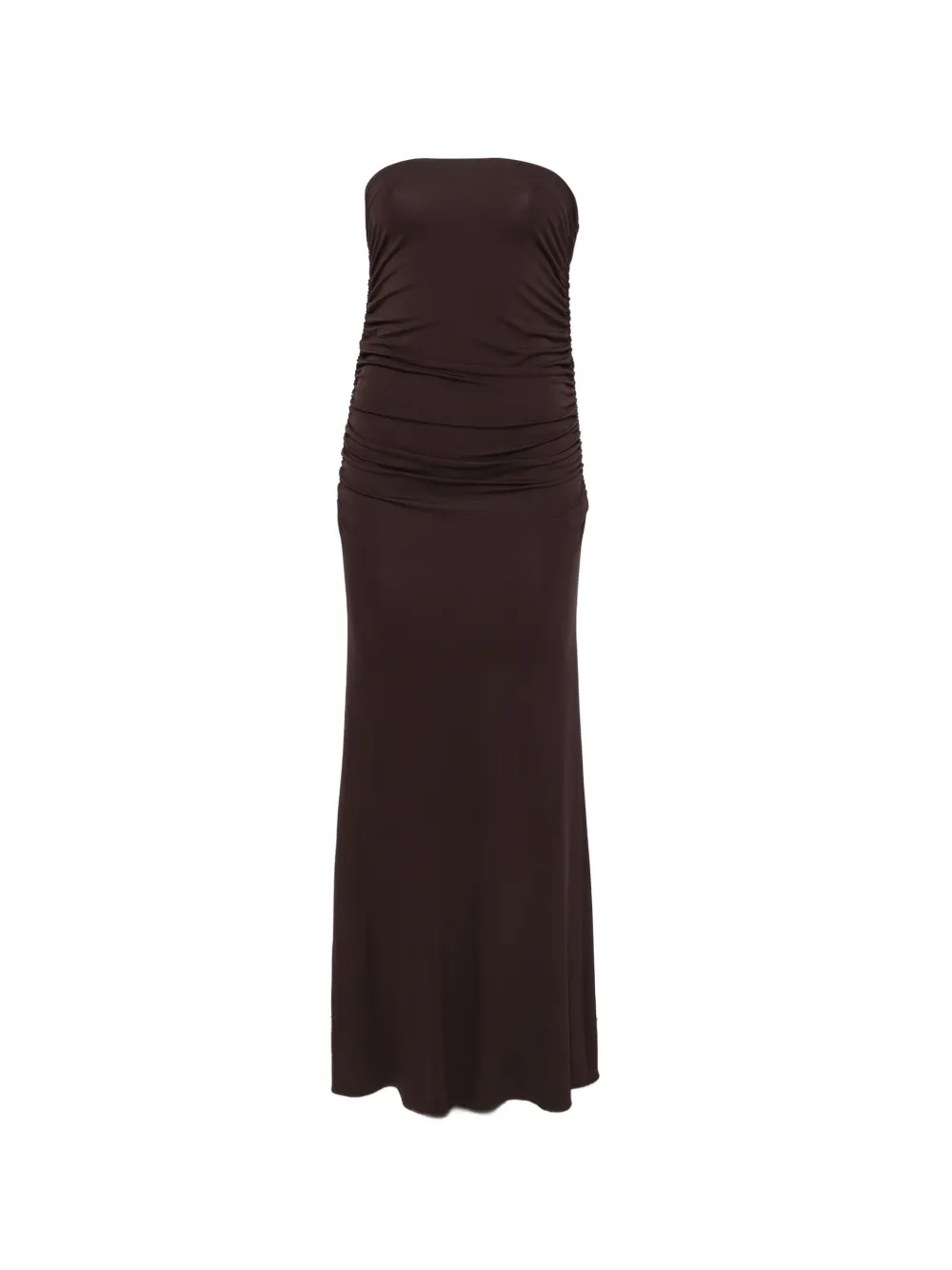 Elisabetta Franchi ruched midi dress - Marrone