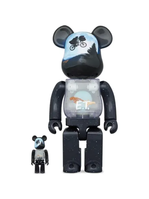 MEDICOM TOY xBearbrick xE.T. light up design figure set of two 400% and 100%