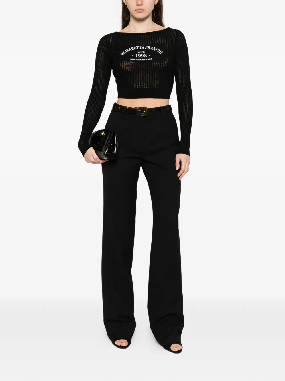  Elisabetta Franchi Open-work Sweater - Black 