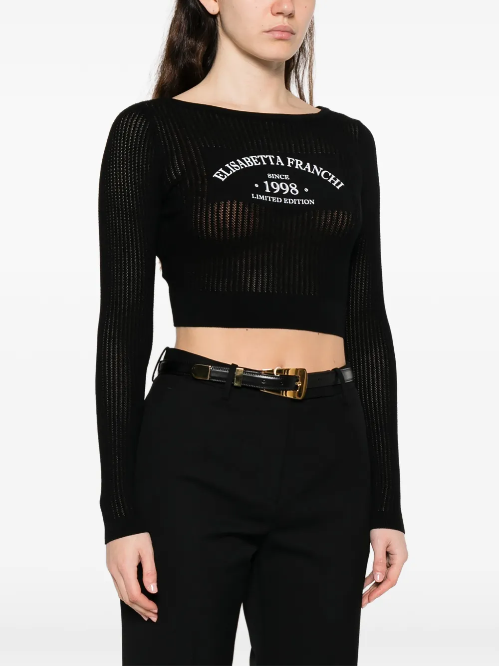  Elisabetta Franchi Open-work Sweater - Black 